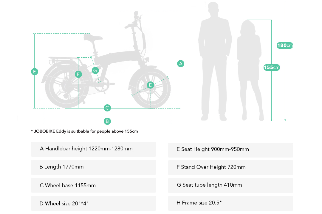 JOBOBIKE-EDDY Folding Electric Fatbike with Full Suspension